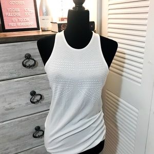 Belle Sky White Embellished Tank Top